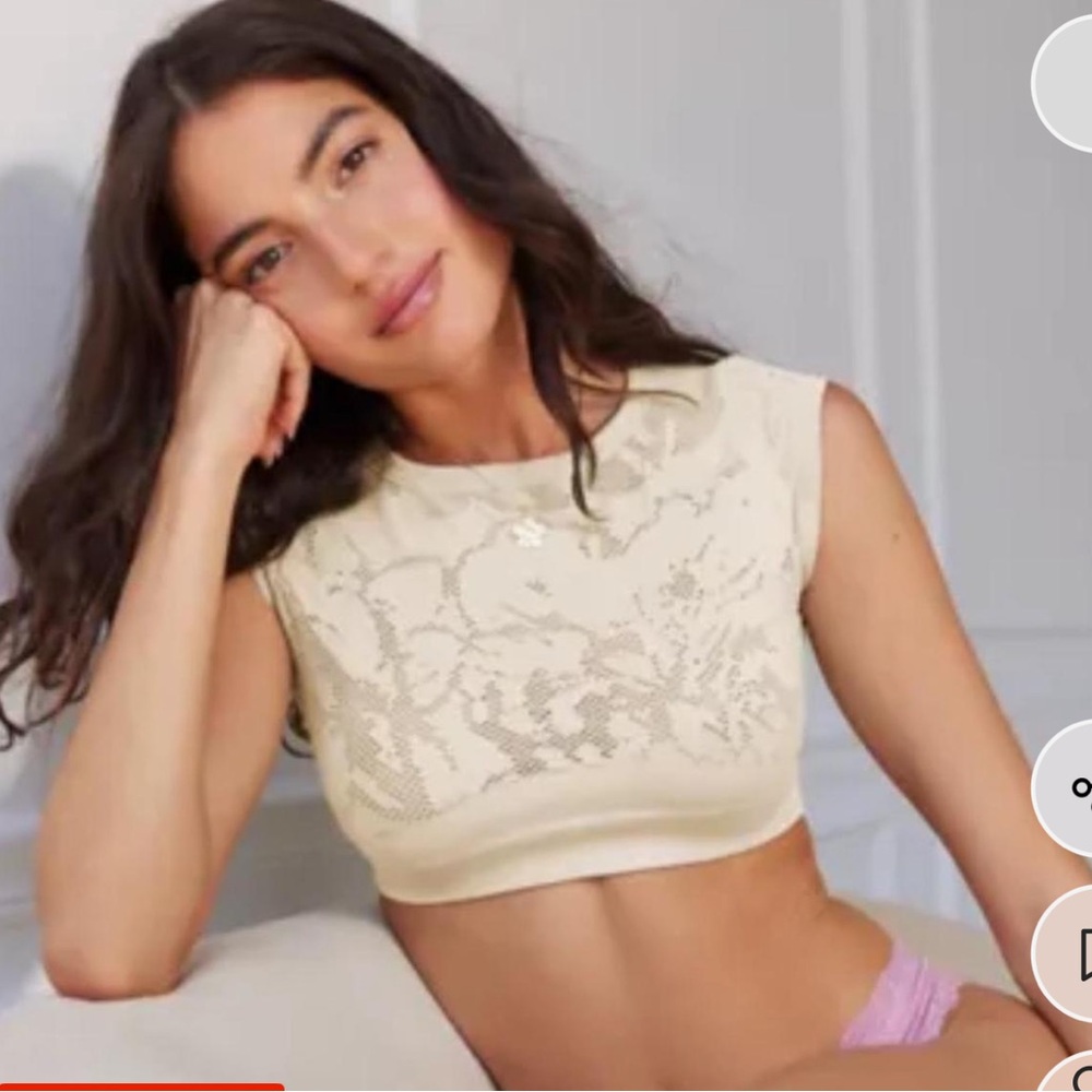 Urban Outfitters Ivory Lace Crop Top
